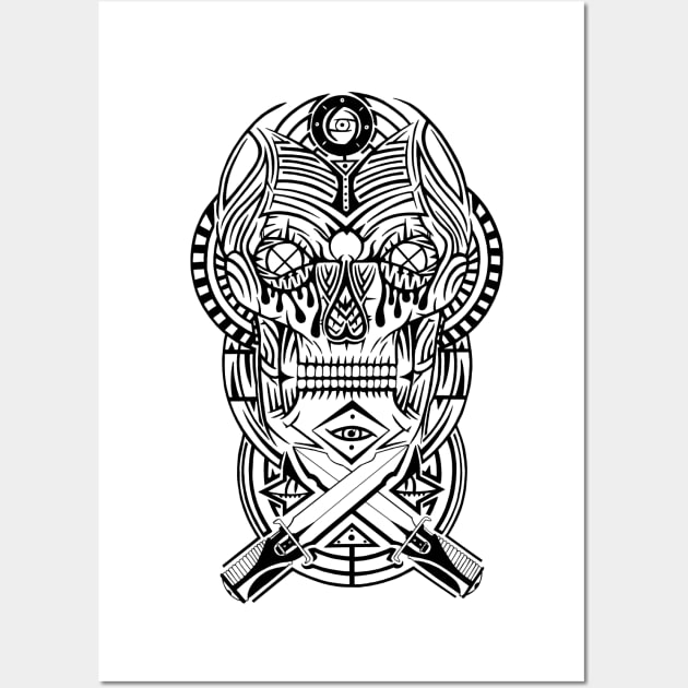 Skull Tattoo Wall Art by odinseyecustoms
